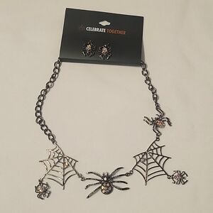 Black Diamond Spider Web Necklace!